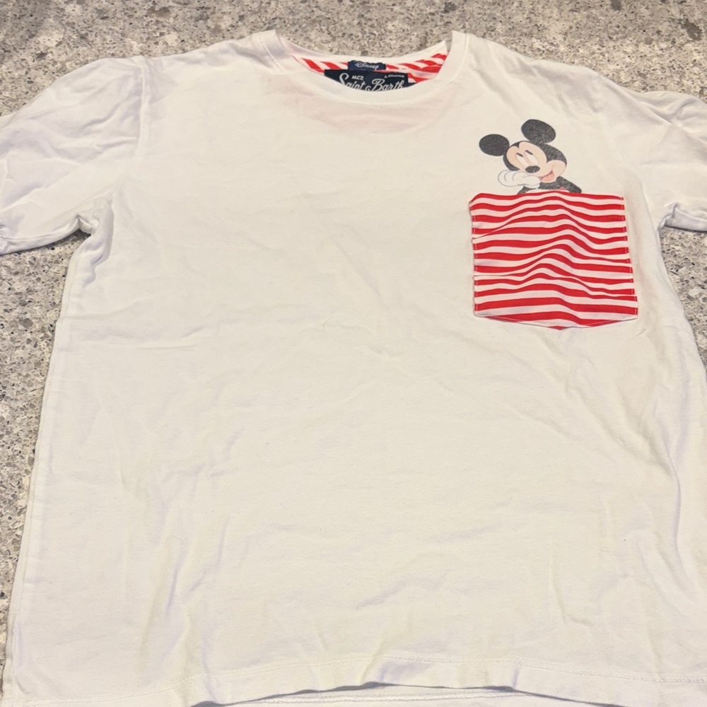 MC2 Saint Barth x Disney Mickey Tee with Red Pocket and Character Design